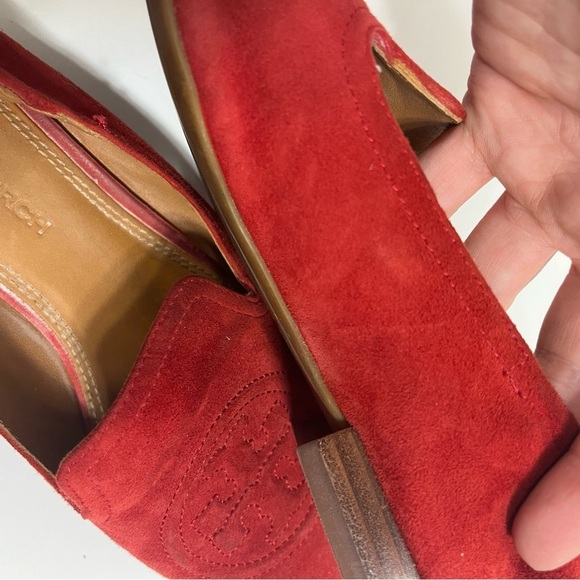 Tory Burch Leigh Loafers Tomato Red Size 6 - Picture 8 of 11